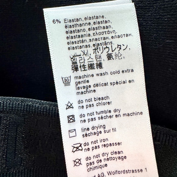 Wolford Jo Mixed Fabric Faux Leather Front Leggings US 14 EU 44 Black Slim - Picture 15 of 15